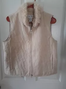 Sport Haley Womens Beige Vest Zip Up With Faux Fur. Size S. B52 - Picture 1 of 5