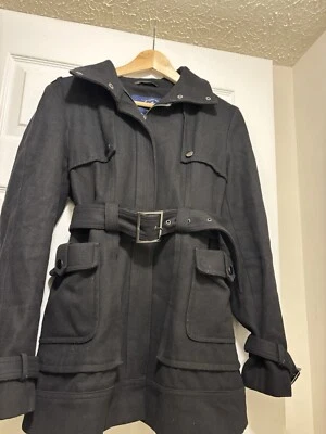 Abrigo verde con envidia para mujer negro mezcla de lana guisante-talla M-prendas exteriores iluminadas Foto 1 de 4