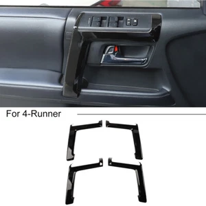 4x Glossy Black Interior Door Armrest Handle Cover Trim Bezels For 4runner 2010+ - Picture 1 of 12