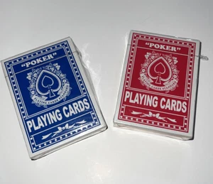 Two New complete decks playing cards Standard red and blue Poker Size - Picture 1 of 7