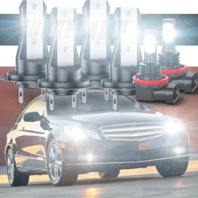 For Mercedes-Benz E350 E550 2008-2012 LED Headlight Bulb High Low Beam+Fog light - Image 1 of 4