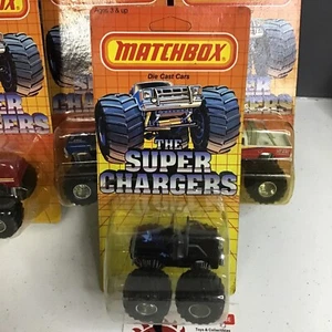 1985 MATCHBOX SUPER CHARGERS SC 8 HAWK BLACK JEEP WILLYS 4x4 MONSTER TRUCK 1/64 - Picture 1 of 7