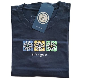 Life Is Good SS Shirt Crusher Tee 3 THREE BOXED DAISIES Flower 50in Womens XXL - Picture 1 of 7
