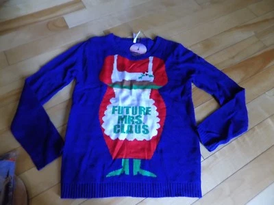 Suéter Para Mujer Talla M Mediano Feo Navidad Azul El Futuro Mrs. Claus  Foto 1 de 2