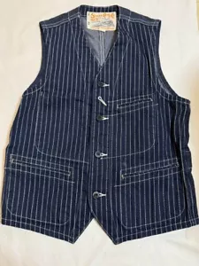 Sugar Cane Size 38 Mens Wabash Striped Vest From Japan - Picture 1 of 6