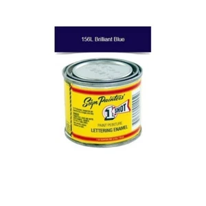 1 Shot 156L 4oz Brilliant Blue Lettering Enamel brush Pinstriping One Shot Paint - Picture 1 of 1