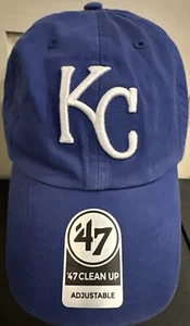 MLB Kansas City Royals '47 Brand Clean Up Men's Blue Adjustable Hat Cap - Picture 1 of 7
