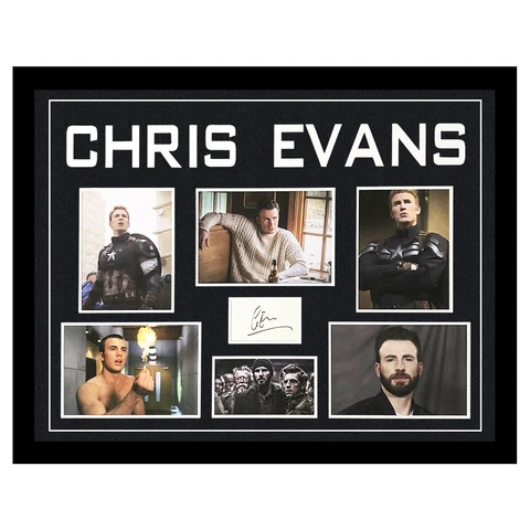 Signed Chris Evans Framed Display - Film Icon Autograph +COA Cover