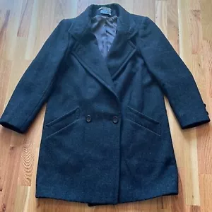 International Scene Vintage Wool Double Breasted Coat Gray 90%Wool 10%Nylon 7/8 - Picture 1 of 9