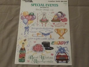 1987 LEISURE ARTS leaflet # 543 SPECIAL EVENTS crossstitch - Picture 1 of 2