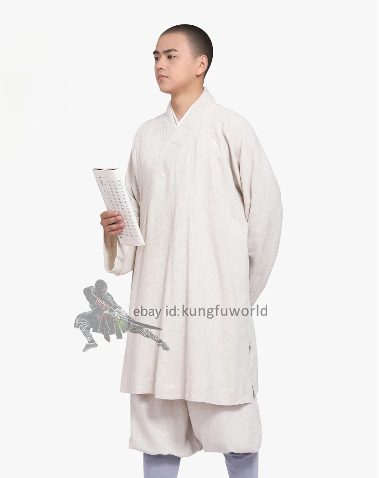 KUNGFUWORLD Shaolin Kung fu Uniform Martial arts Tai chi Suit Buddhist Meditation Robe Pants