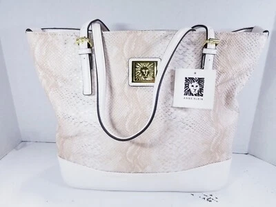 Anne Klein Perfect Tote Faux White Snake Skin - Imagem 1 de 4