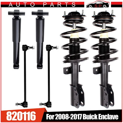 Front Complete Struts Sway Bars Links  Rear Shocks Aborbers  For Buick Enclave Foto 1 de 4