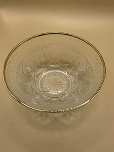 Gold umrandet geschnittene Kristallschüssel Süßigkeitenschale - Made in USA - Bild 1 von 8