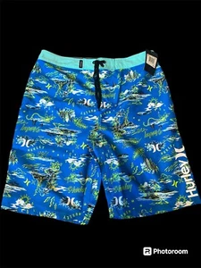 Bañador Hurley Board Shorts Talla 20/30 Nuevo XL Azul Neptuno Estampado Playa - Imagen 1 de 5