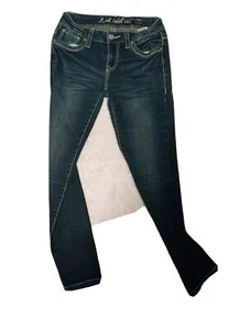 L.A. Idol U.S.A jeans woman's size 7 mid rise 30/30 Embroidered pockets Rivets - Picture 1 of 12