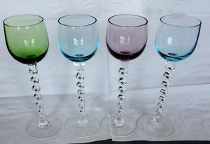 Bicchieri da Drink Bar Vintage Apertif Cordials Port Elegante Stelo Twist Set 4 Colori - Foto 1 di 5