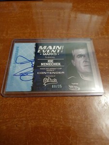 JOE NEMECHEK 2010 PRESS PASS WHEELS MAIN EVENT AUTOGRAPH AUTO 8/25