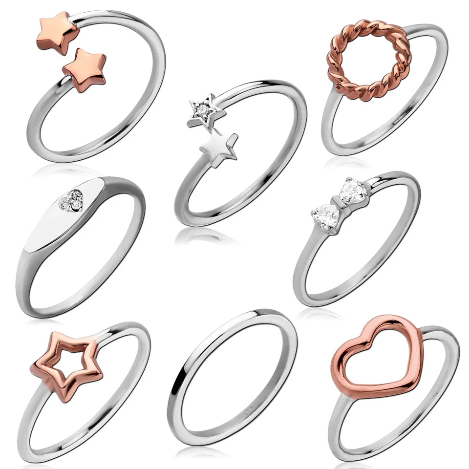 925 Sterling Argento Donna Anello Zirconi Cristallo Anello di Fidanzamento SR39 - Immagine 1 di 1