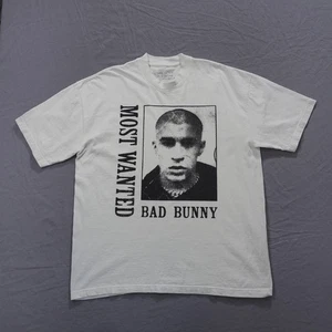 Camicia Bad Bunny uomo XL bianca concerto maglietta metà tempo 2026 streetwear rap unisex - Foto 1 di 9