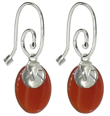 Pendientes de cornalina de plata de ley en S.S. Aros/Caja de regalo Pandora Foto 1 de 2