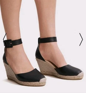 COUNTRY ROAD CAROLINA LEATHER ESPADRILLE WEDGE SANDALS SIZE 41 AUS 10. NEW $149. - Picture 1 of 12