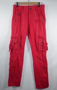 Junye Hot Pink Cargo Hose Gr. 29 Punk Emo Unisex Y2K Taschen Knöpfe Druckknöpfe - Bild 1 von 10