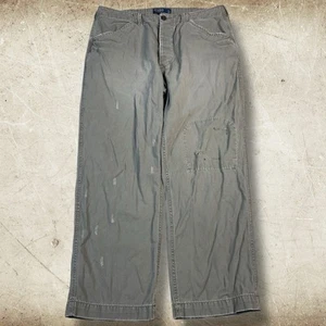 Vintage Polo Ralph Lauren HBT Fatigue Pants Mens 36x30 Utility Distressed Repair - Picture 1 of 16