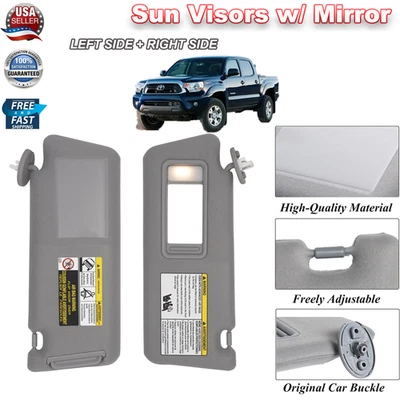 OEM 2005-2015 Toyota Tacoma Parasol Parasol Repuesto Gris 1 Par Foto 1 de 4