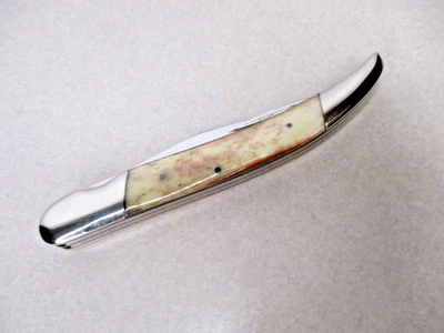 Large Frost Cutlery 2 Blade Texas Toothpick Appaloosa Bone Knife Japan - Image 1 of 4