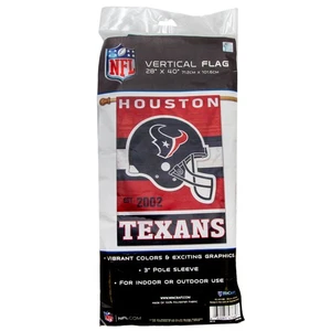 NFL Houston Texans Retro Single Sided Flag Vertical Hanging 28" X 40" - Picture 1 of 3