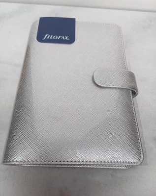 FILOFAX  Saffiano Silver Metallic Personal Organiser / Planner New Sealed Gift - Image 1 of 4