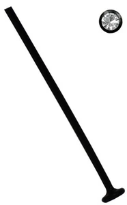Lippenpiercing Teflon Labret Stecker schwarz in 1,2mm kürzbar und Kristall Kugel - Bild 1 von 14