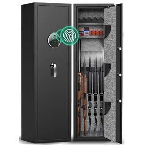Gun Safe, Fingerprint Rifle Gun Safe, Gun Safe for Home Rifle and Pistols - Picture 1 of 5