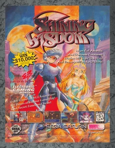 Anuncio impreso de Shining Wisdom Sega Saturn arte vintage AA 1996 - Imagen 1 de 1