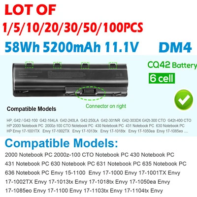 🧡LOT OF DM4 Battery For HP Pavilion CQ42 MU06 MU09 G4 G6 G7 G62 CQ56 593553-001 - Image 1 of 4