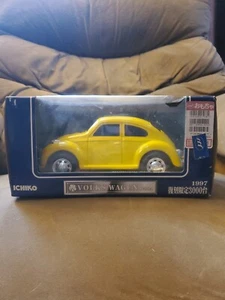 ICHIKO VOLKSWAGEN 1200A BEETLE 1:18 SCALE ICHIKO TIN TOY CAR Yellow VW BUG - Picture 1 of 3