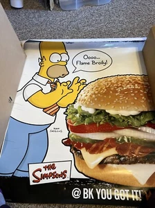 The Simpsons Large Burger King Advertising Window Cling Whopper Promo - Picture 1 of 12