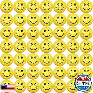 Vinsot 40 Pcs 2.5 Inch Yellow Smile Face Stress Balls Bulk Happy Smile Stress - Picture 1 of 5