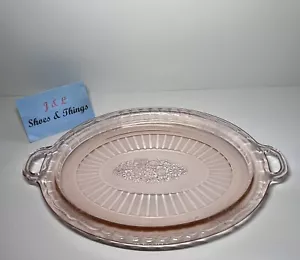 Anchor Hocking Pink Depression Mayfair "Open Rose" Oval Platter 13.875"× 9" - Picture 1 of 6