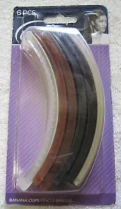Goody 4.5" 5" Plastic Shelli Banana Clips Hair Updo Frosted Black Brown Tortoise - Picture 1 of 15