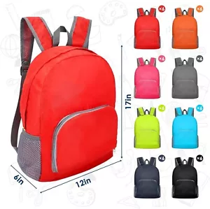 Backpack Foldable Classic Lightweight 17" (8) 1 of each color NIP - Picture 1 of 3
