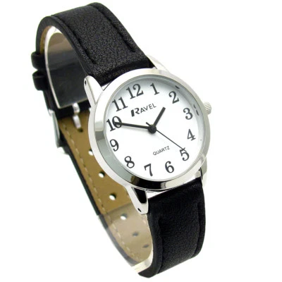 Ravel Ladies Easy Read Quartz Watch Black Strap White Face R0132.01.2 - Image 1 of 2