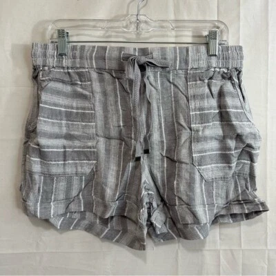 Pantalones Cortos Style & Co Mujer Tiro Medio Gris Rayas Bolsa de Papel Talla Mediana Foto 1 de 4