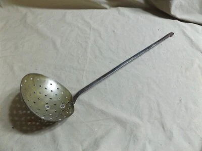 Antique ça 1800 Brass Ladle Strainer As Is for Restoration Needs Solder Repair - Image 1 of 4