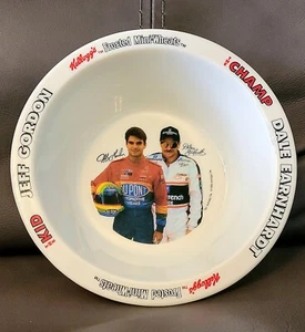 Kellogs Jeff Gordon Dale Earnhardt NASCAR Promotional Cereal Bowl 1995 Vintage - Picture 1 of 6