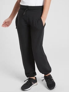 ATHLETA GIRL TAKIN' IT EASY BLACK SIDE ZIP POCKETS JOGGER Sz L /12/ - Picture 1 of 4
