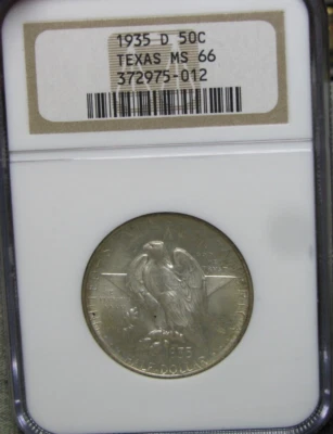 1935-D Texas Commemorative Half Dollar Silver  ---- NGC MS-66 Coin ---- #853B - Image 1 of 4