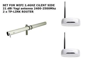 Antena 21dBi 2.4Ghz Yagi Amplificador de Señal Wifi cable 5M con 2 x Router Tp-Link - Imagen 1 de 1