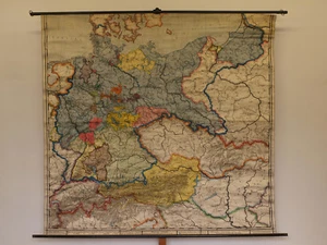 Wandkarte Deutsches Reich 210x201cm ~1925 vintage wall map german empire germany - Bild 1 von 11